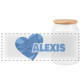Mama Alexis - Panoramic Cookie Jar with Wooden Lid - white - Front