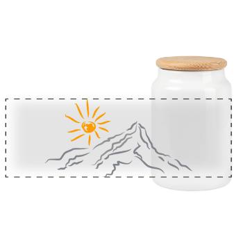 Mountain Nature Landscape - Panoramic Cookie Jar with Wooden Lid - white - Front
