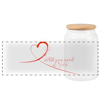 Love_Heart_Brush_Script_Illustration - Panorama Keksdose mit Holzdeckel - Weiß - Vorne