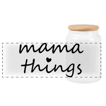 Mama Dinge Erster Muttertag Neue Mama - Panorama Keksdose mit Holzdeckel - Weiß - Vorne