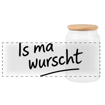 Is_ma_wurscht - Panorama Keksdose mit Holzdeckel - Weiß - Vorne