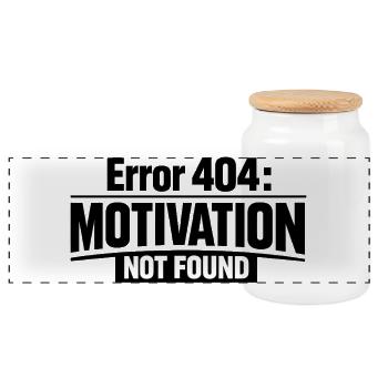 404 Motivation non trouvée Drôle d’humour - Boîte à biscuits avec couvercle en bois - blanc - Devant