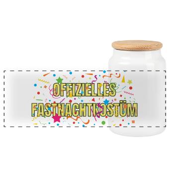 Official carnival costume - Panoramic Cookie Jar with Wooden Lid - white - Front