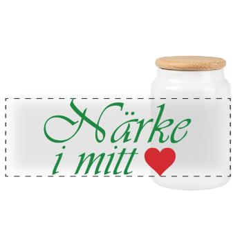 Närke in meinem Herzen - Panorama Keksdose mit Holzdeckel - Weiß - Vorne