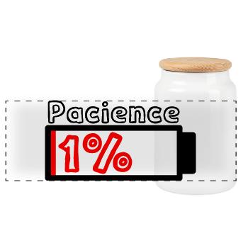Pacience Design für Leute, die sehr geduldig sind - Panorama Keksdose mit Holzdeckel - Weiß - Vorne