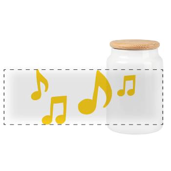 Contraste des notes jaunes - Boîte à biscuits avec couvercle en bois - blanc - Devant