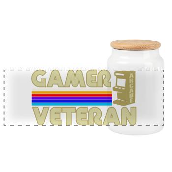 Gamer vétéran  - Boîte à biscuits avec couvercle en bois - blanc - Devant