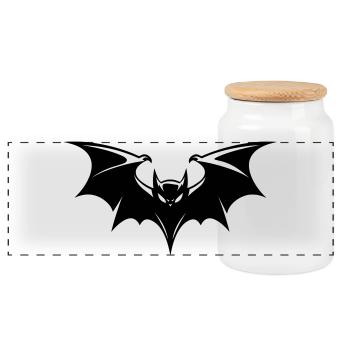 Bat Gothic Logo - Boîte à biscuits avec couvercle en bois - blanc - Devant
