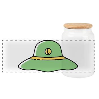 Fishing Hat Icon - Panoramic Cookie Jar with Wooden Lid - white - Front
