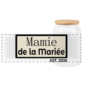 Mamie de la Mariée - Boîte à biscuits avec couvercle en bois - blanc - Devant