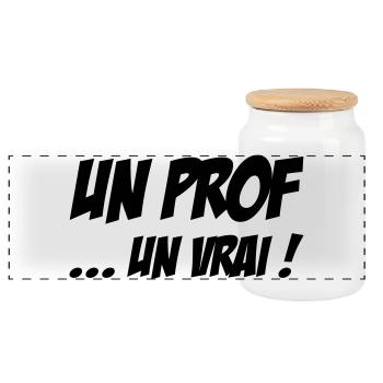Un Prof Un Vrai : Le Maître Absolu de la Classe ! - Boîte à biscuits avec couvercle en bois - blanc - Devant