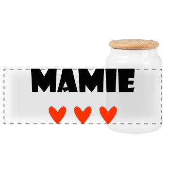 MAMIE. MAMAN. GRAND-MERE. FÊTE DES MÈRES - Boîte à biscuits avec couvercle en bois - blanc - Devant