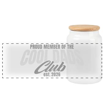 Cool Dads Club - Papa 2026 Geschenk - Panorama Keksdose mit Holzdeckel - Weiß - Vorne