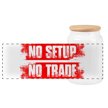 Pas de configuration, pas de commerce, Trader de la Bourse - Boîte à biscuits avec couvercle en bois - blanc - Devant