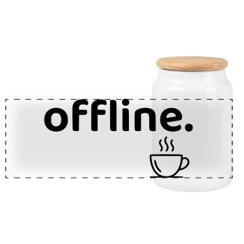 Offline minimalistisches Kaffee-Hemd - Panorama Keksdose mit Holzdeckel - Weiß - Vorne