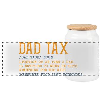 Dad Tax Graphic Tee - Panoramic Cookie Jar with Wooden Lid - white - Front