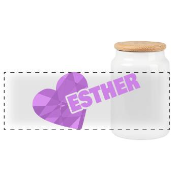 Esther as Kroenchen - Panoramic Cookie Jar with Wooden Lid - white - Front