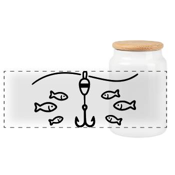 Pêche Pêcheur Pêcheur - Boîte à biscuits avec couvercle en bois - blanc - Devant