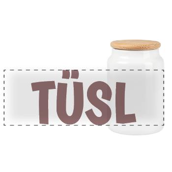 Tüsl name - Panorama Keksdose mit Holzdeckel - Weiß - Vorne