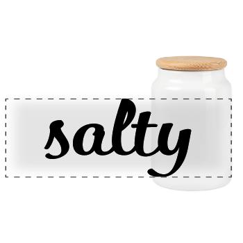Salty Minimalist Spruch T-Shirt - Panorama Keksdose mit Holzdeckel - Weiß - Vorne
