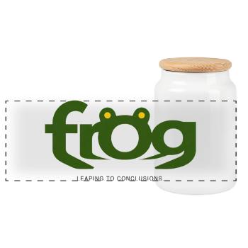 FROG – Tirer directement des conclusions - Boîte à biscuits avec couvercle en bois - blanc - Devant