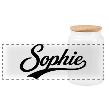 Sophie Nom Cadeau Avant-Dernier Famille - Boîte à biscuits avec couvercle en bois - blanc - Devant