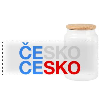 Czech Republic Czech Republic Czech flag - Panoramic Cookie Jar with Wooden Lid - white - Front