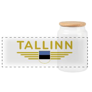 Tallinn T-Shirt – Pour les fans de la capitale - Boîte à biscuits avec couvercle en bois - blanc - Devant