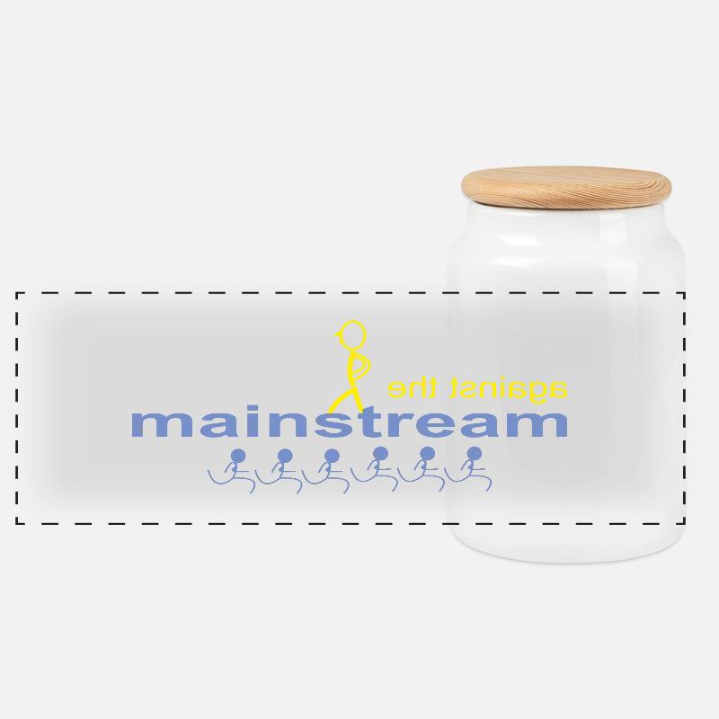 against_the_mainstream - Boîte à biscuits avec couvercle en bois - blanc