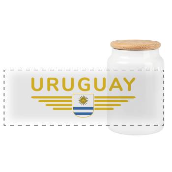 Uruguay T-Shirt – Perfect for Fans - Panoramic Cookie Jar with Wooden Lid - white - Front