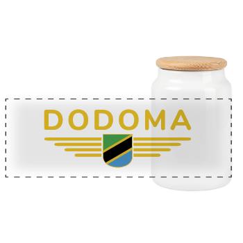 Dodoma Design pour les fans de Tanzanie - Boîte à biscuits avec couvercle en bois - blanc - Devant