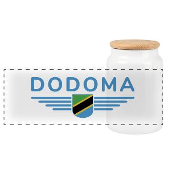 Dodoma Design pour les fans de Tanzanie - Boîte à biscuits avec couvercle en bois - blanc - Devant