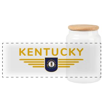Kentucky Fan T-Shirt – Stolz zeigen! - Panorama Keksdose mit Holzdeckel - Weiß - Vorne