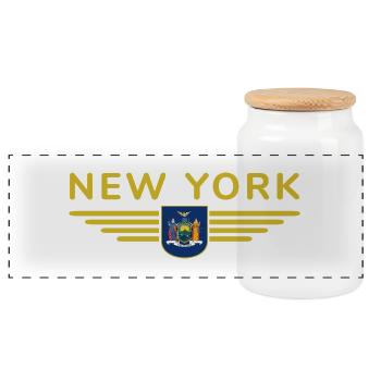 T-shirt de supporter de New York – Parfait pour les fans ! - Boîte à biscuits avec couvercle en bois - blanc - Devant