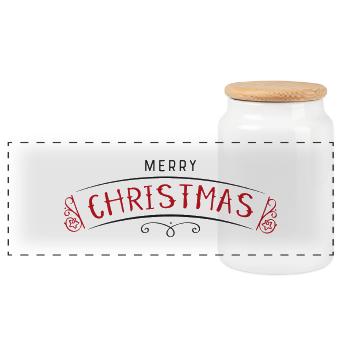 Weihnachten - Panorama Keksdose mit Holzdeckel - Weiß - Vorne