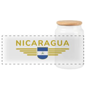 Nicaragua T-Shirt Design - Panorama Keksdose mit Holzdeckel - Weiß - Vorne