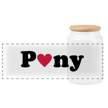 Pony - Boîte à biscuits avec couvercle en bois - blanc - Devant