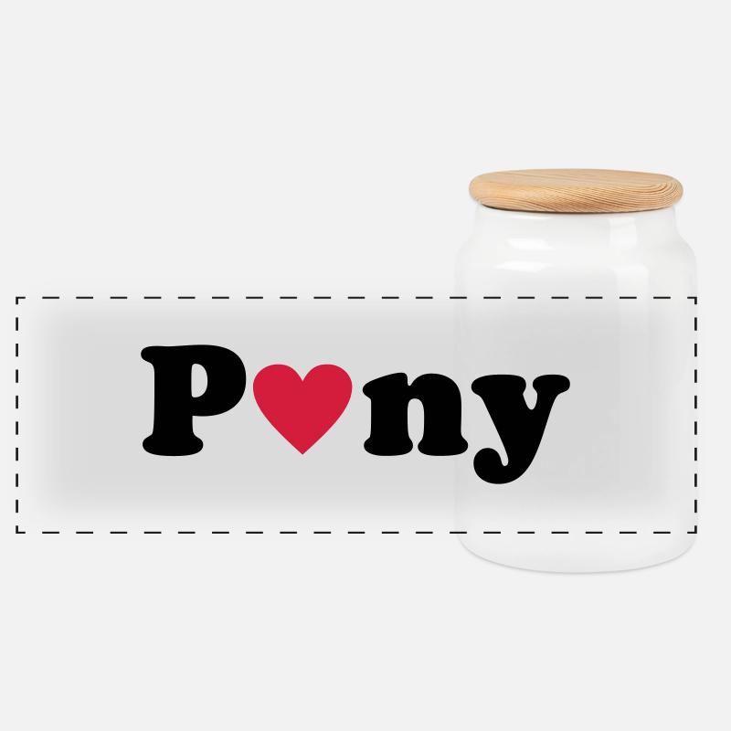 Pony - Panorama Keksdose mit Holzdeckel - Weiß