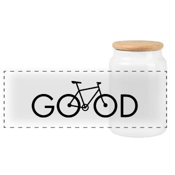 Spread_bike good.ai - Panorama Keksdose mit Holzdeckel - Weiß - Vorne