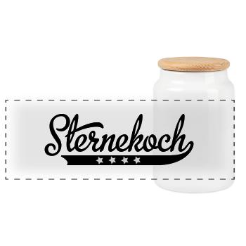 2541614 115350371 Sternekoch - Panorama Keksdose mit Holzdeckel - Weiß - Vorne