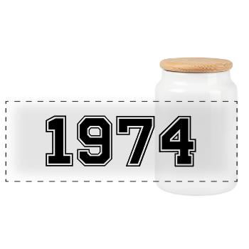 1974 - Panorama Keksdose mit Holzdeckel - Weiß - Vorne