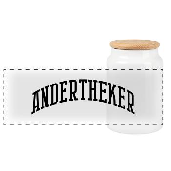 andertheker college - Panorama Keksdose mit Holzdeckel - Weiß - Vorne