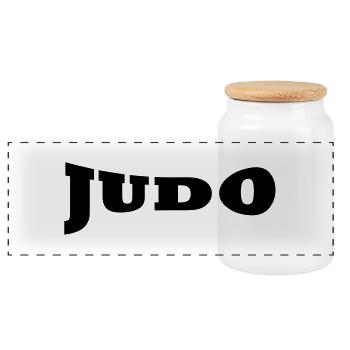 Judo Schiftzug - Boîte à biscuits avec couvercle en bois - blanc - Devant