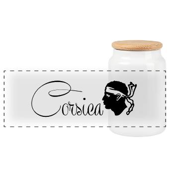Korsyka - Panoramic Cookie Jar with Wooden Lid - white - Front