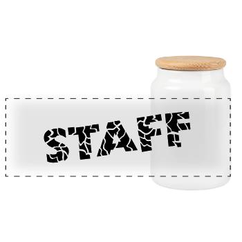 Staff Design - Boîte à biscuits avec couvercle en bois - blanc - Devant