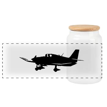 Robin - Panoramic Cookie Jar with Wooden Lid - white - Front