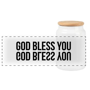 chrétien / chrétienne / catholique / religion - Boîte à biscuits avec couvercle en bois - blanc - Devant