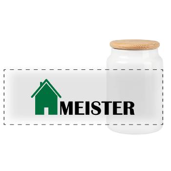 hausmeister_2 - Panorama Keksdose mit Holzdeckel - Weiß - Vorne