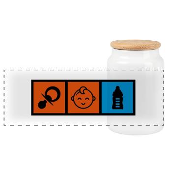 puéricultrice / puériculture / enfant / bébé - Boîte à biscuits avec couvercle en bois - blanc - Devant