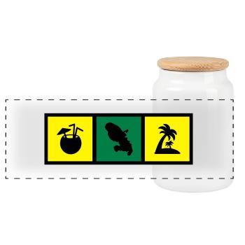 martinique / 972 / Frankreich / Karibik - Panorama Keksdose mit Holzdeckel - Weiß - Vorne